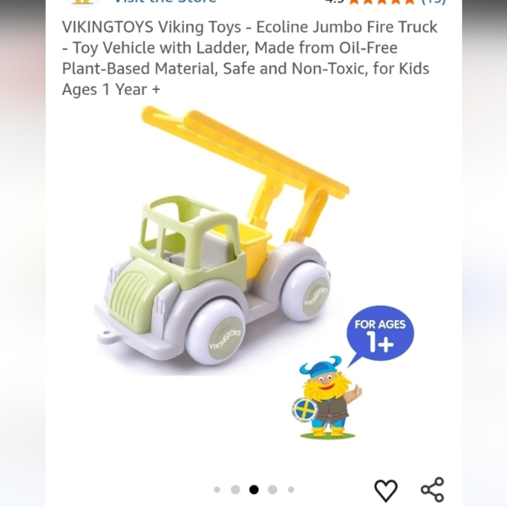 VIKING TOY Ecoline Jumbo Fire Truck - Green and Yellow